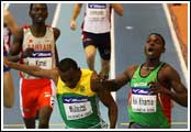 Abubaker Kaki Khamis wins the 800m