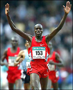 Abraham Chebeii winner of the Paris 5000m 2003
