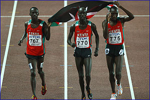 Kenyan dominance continues in the Men's 3000m SteepleChase